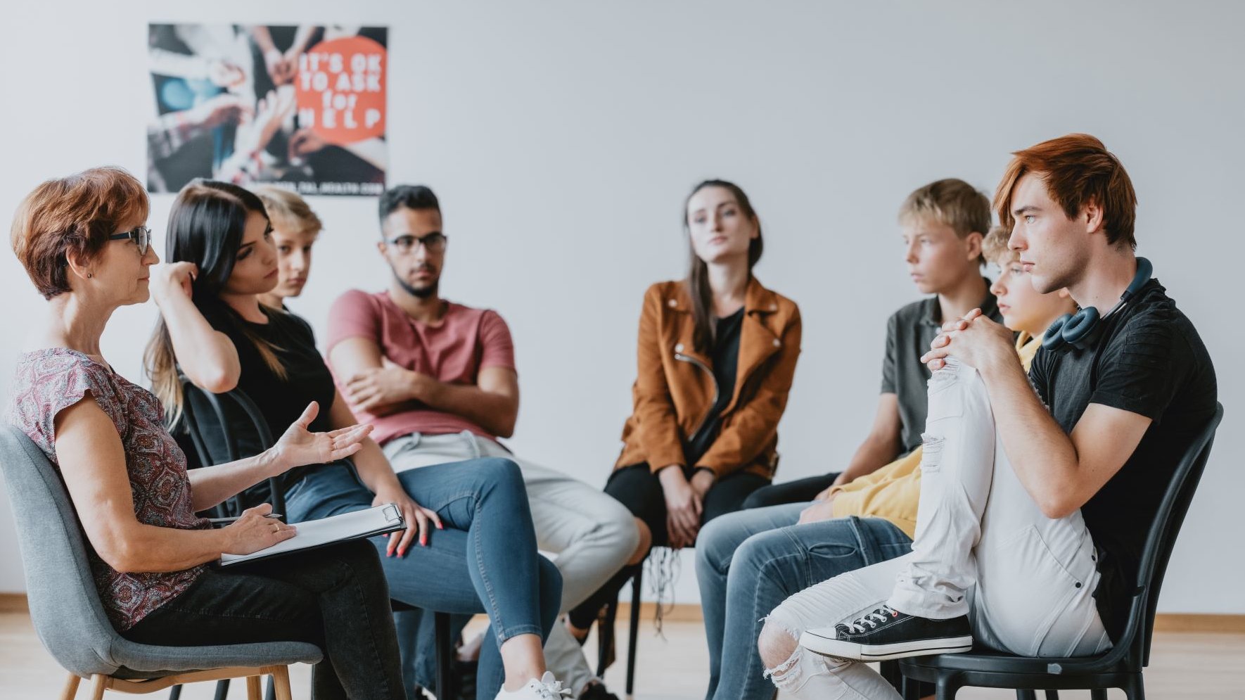 Workshop mit einer Gruppe junger Leute bei Verrückt? Na und!